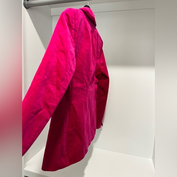 J.Crew Velvet One Button Blazer Brilliant Berry Size 0 BU281 $218 - Picture 8 of 10